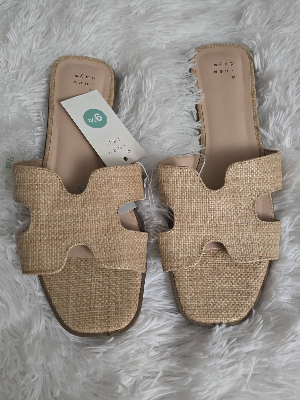 a new day Woven Tan Slide Sandals - Women